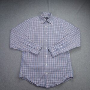 Vineyard Vines Shirt Mens Small Blue Pink Slim Fit Whale Button Down Plaid